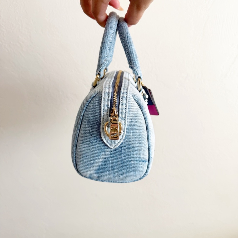 Coach Mini Rowan Crossbody Bag In Loved Denim With Charms - Picture 3 of 7